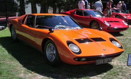 Parata di otto Lamborghini Miura per il London Concours 2019.
