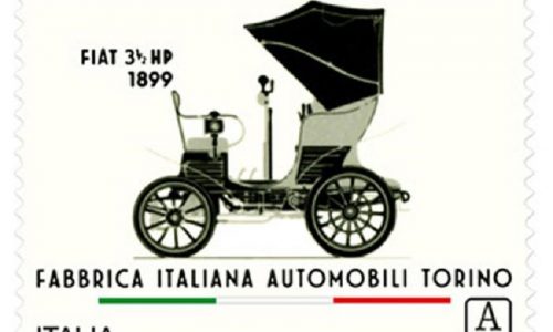 La prima Fiat nel francobollo che celebra i 120 anni.