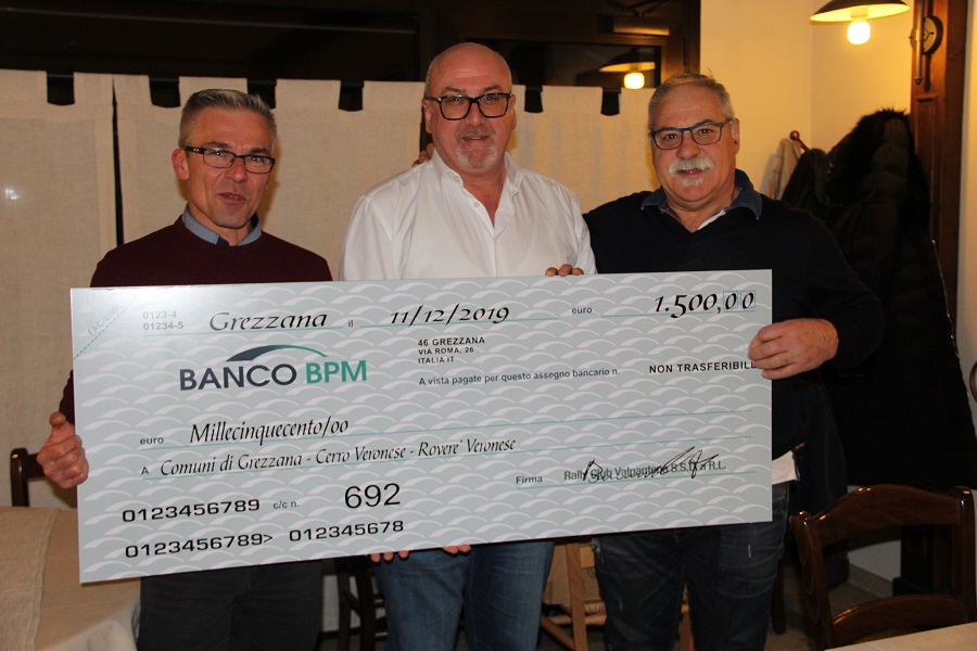 Il Revival Rally Club Valpantena dona un contributo ai comuni di Grezzana, Cerro Veronese e Roverè Veronese.