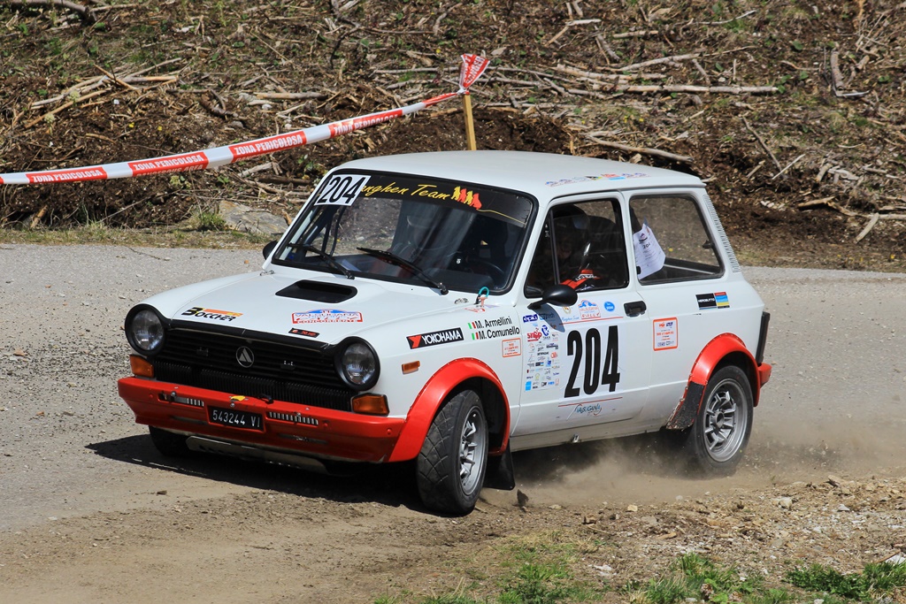 Rally Trentino: Trofeo A112 Abarth Yokohama Pronto a Borgo Valsugana.